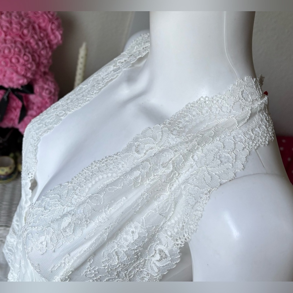 Rene Rofe One Piece Bodysuit Lacey and Sheer Nighty in white color Size 1X/2X - Picture 5 of 10